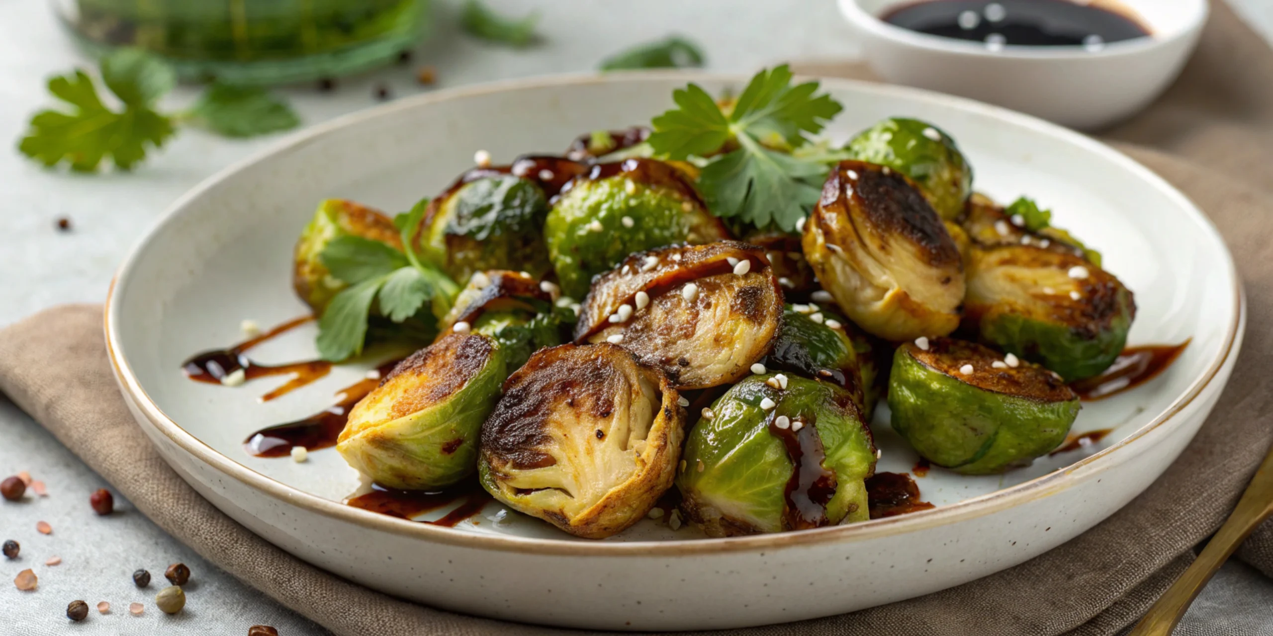 Roasted Brussels Sprouts with Balsamic Glaze 2 Roasted Brussels Sprouts with Balsamic Glaze