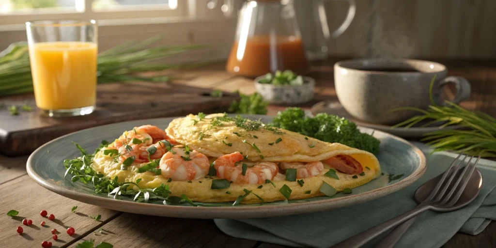 Shrimp Omelet with Herbs